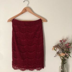 F21 Red Lace Skirt